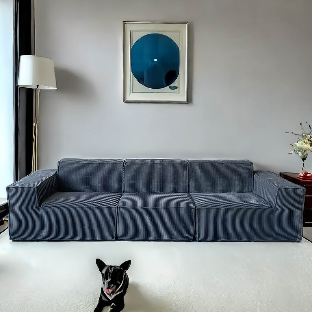 Compression sofa vacuum compression tofu block sofa corduroy furniture for living room straight row designer removable washable