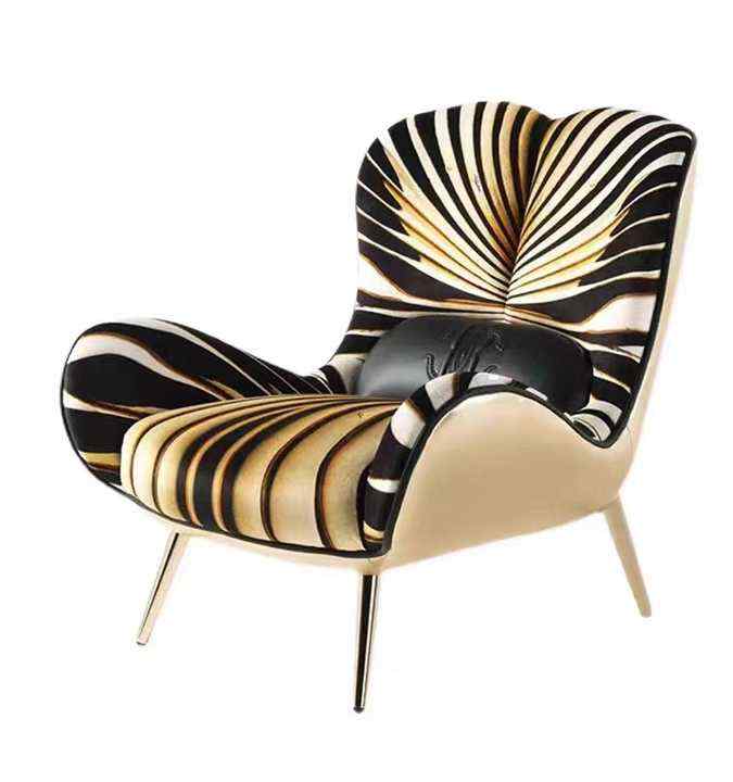 Luxury Tiger Velvet Leisure Chair For Bedroom Living Lounge Room