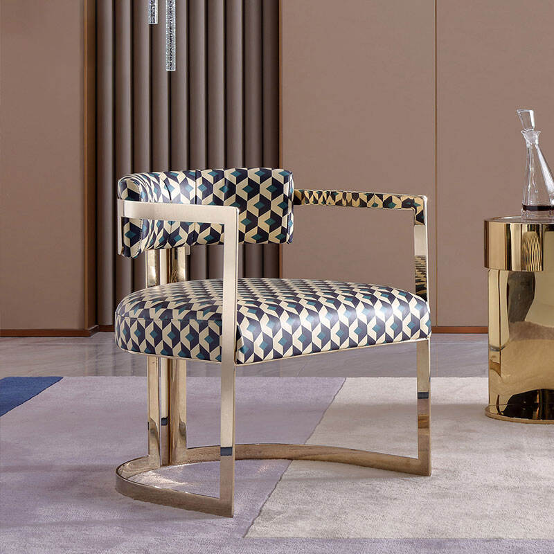 Light Luxury Living Room Furniture Gold Metal High-end leisure Chair Hotel Reception Chairs