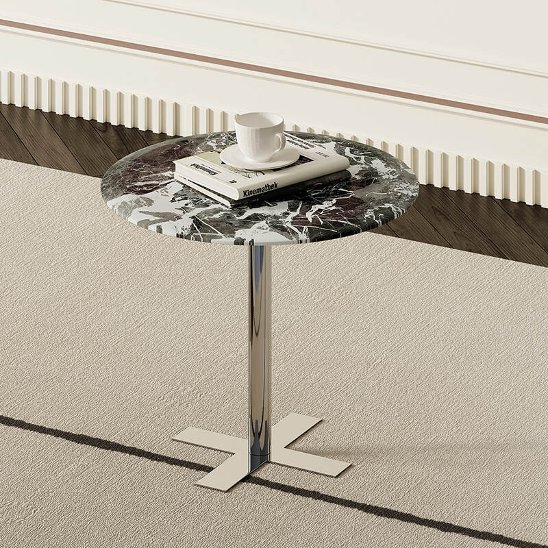 Customized Round Black Marble Coffee Table