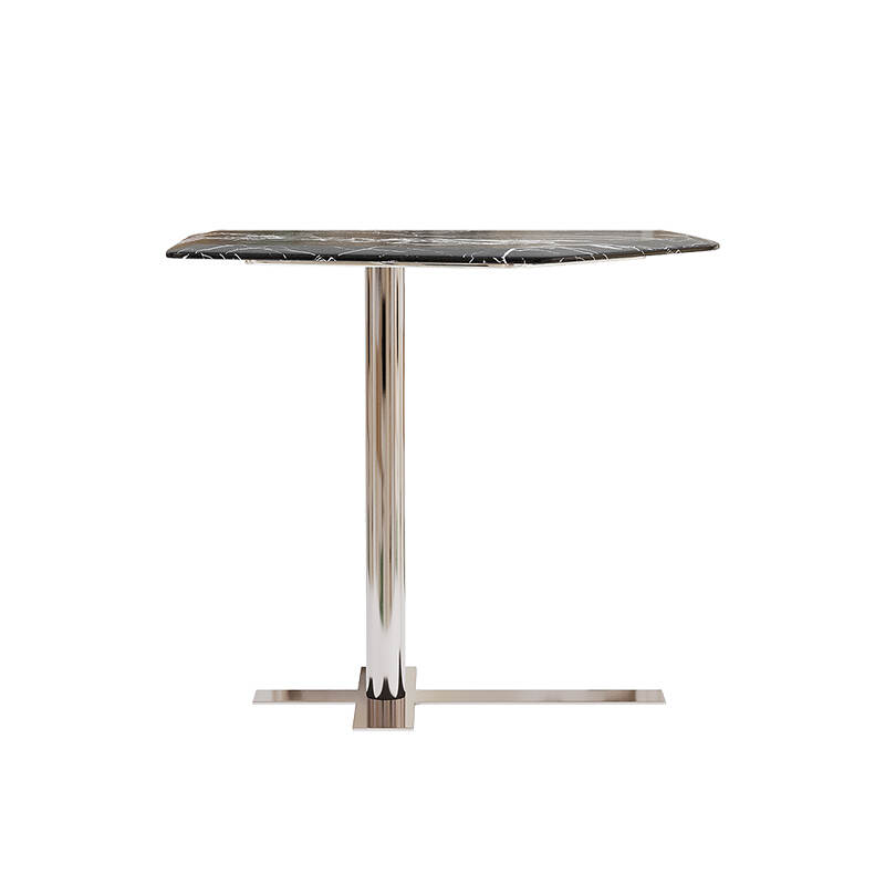 Unique Irregular Shape Top Stainless Side Table Supplier, Steel Base Side Table Manufacturer