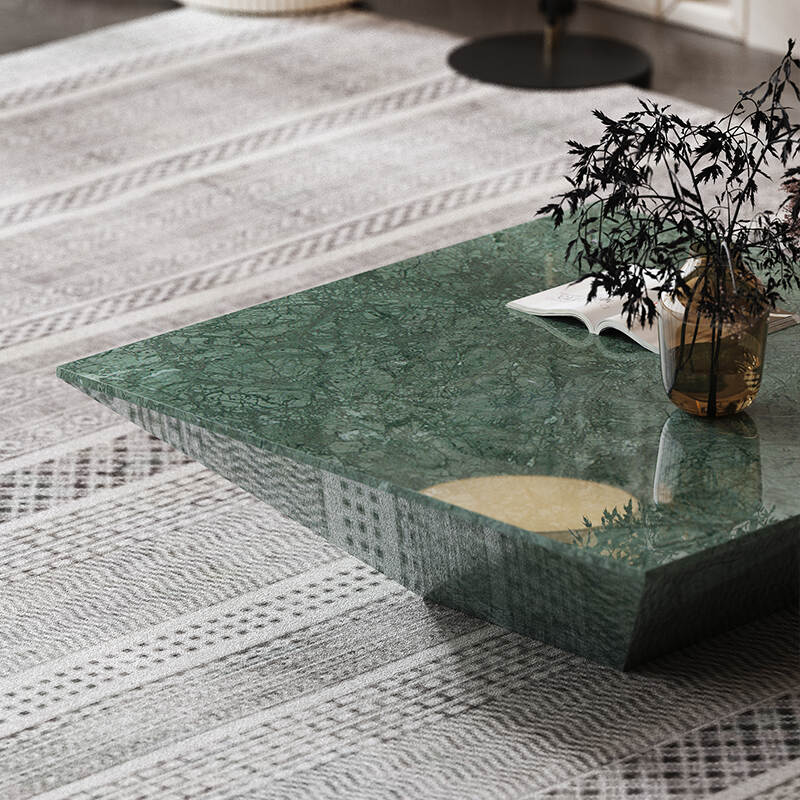 hotel furniture lobby center low table green marble cream coffee table living room