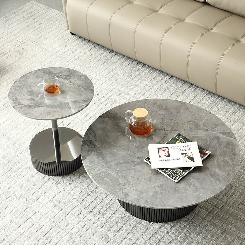 Luxury Metal Stainless Steel Coffee Side Table Modern Round Corner Coffee Table