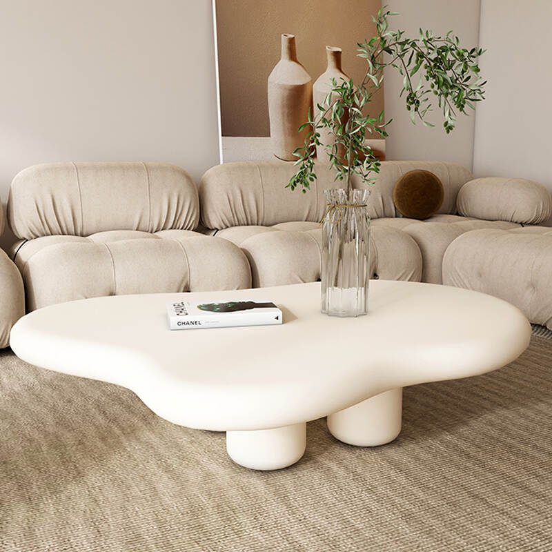 Living Room centre Cream Style Cloud Wood Coffee Table