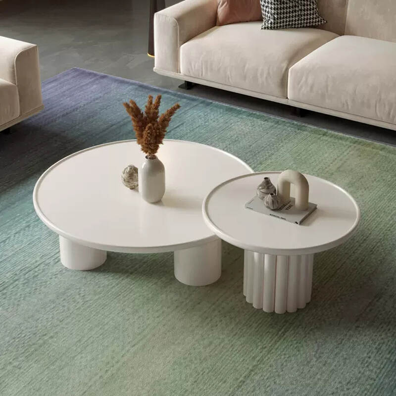 French Cream Style Round Simple Small Family Living Room Creative Homestay Coffee Table