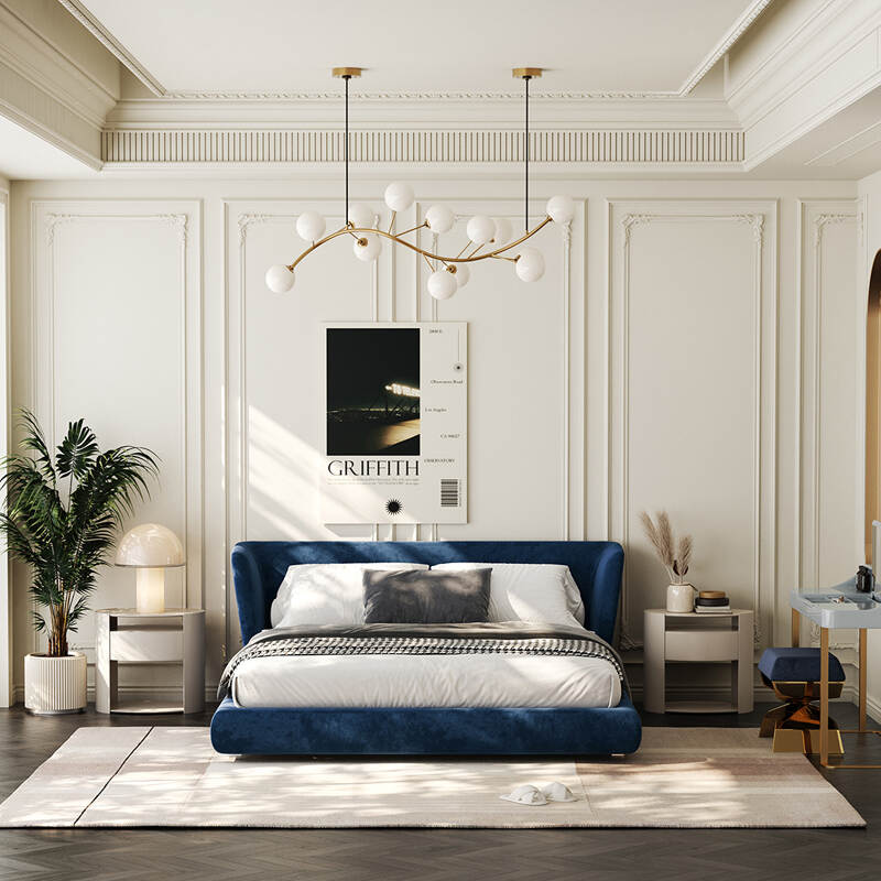 Italy Modern Soft Fabric King Size Bed