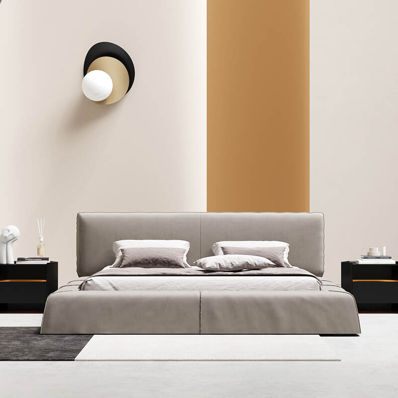 Italian Modern Style Latest Grey Color King Size Bed