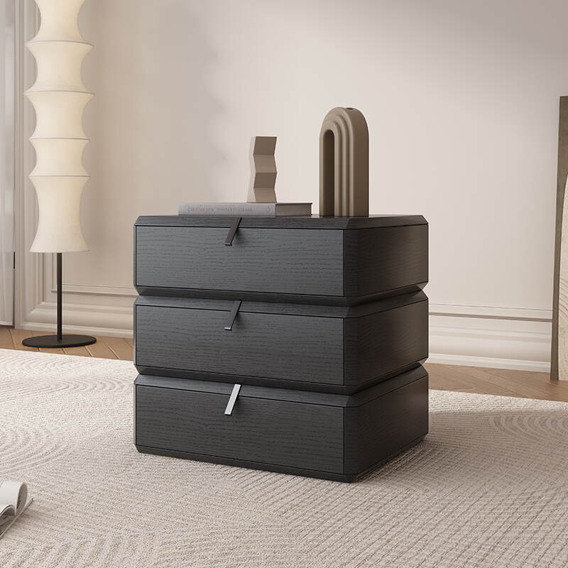 Italian wooden night stand table minimalist bedroom bedside table