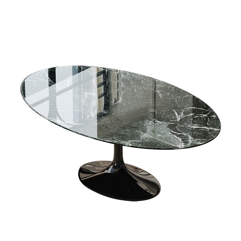 luxury modern Black Oval natural Marble Customized design Dining Room