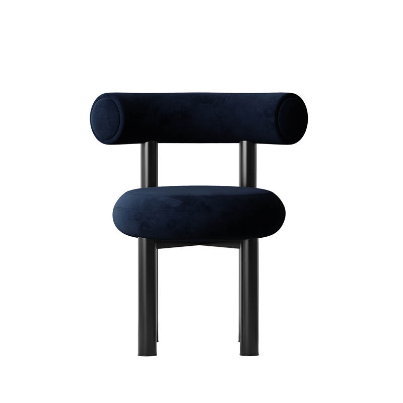 Commercial Grade Mid Century Modern Style Metal leg Fabric dining chair