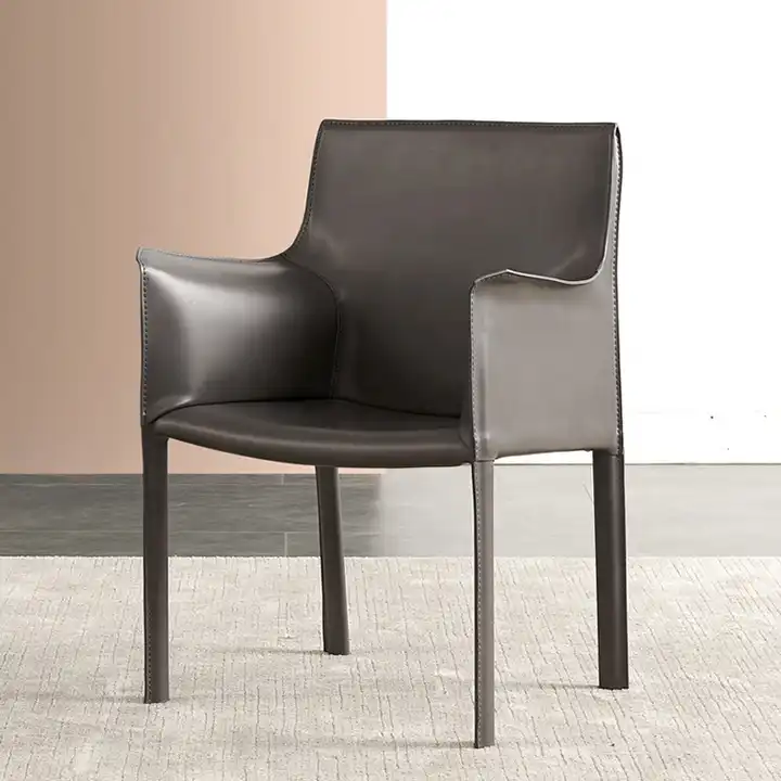 Modern Luxury Nordic Home Furniture Dining Room Hotel Saddle Leather Dining Chair