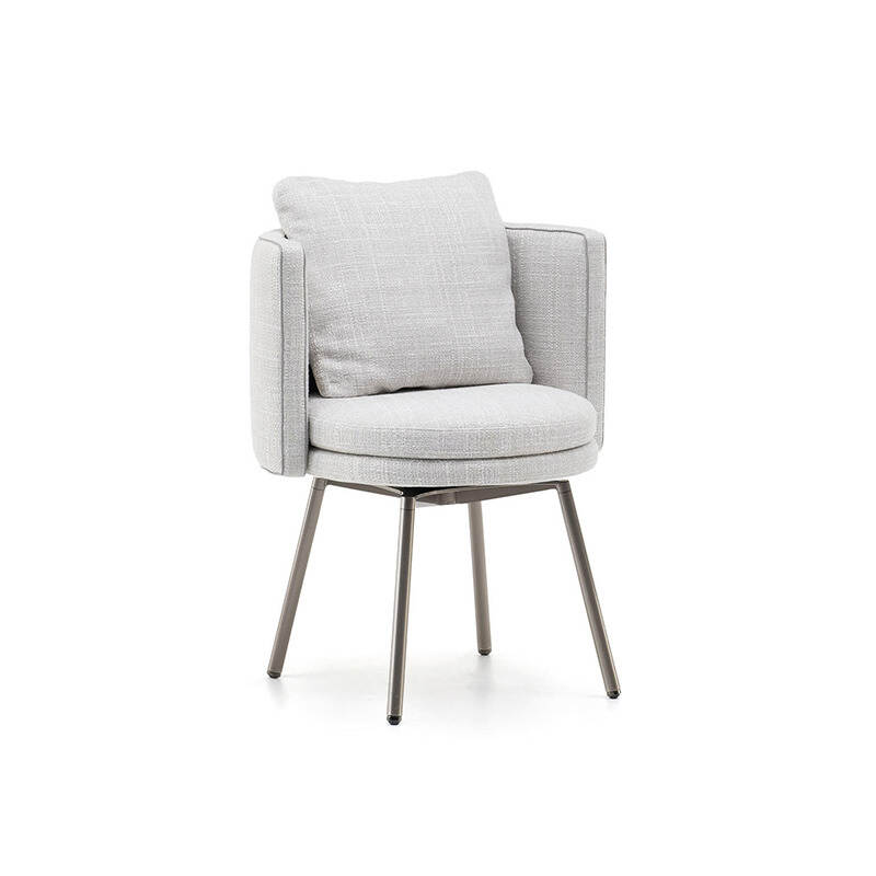 Modern Luxury Restaurant Dining Chair With stainless steel Leg Arm Chair