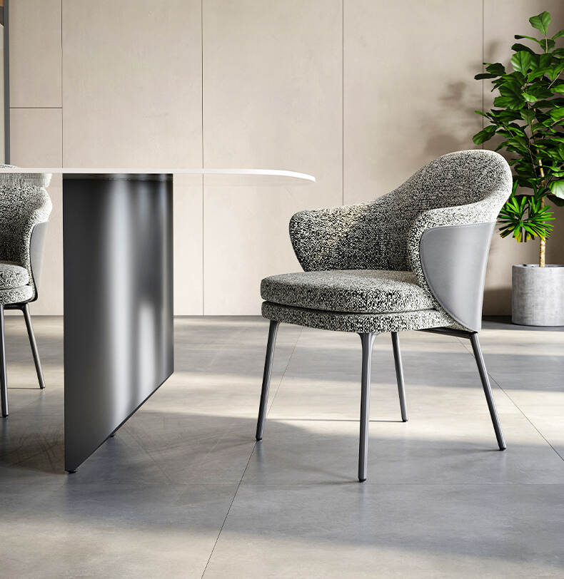High Quality Luxury Steel Frame Leather Fabric Hotel Restaurant Dining Chair